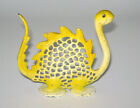 1970's Yellow Dinosaur Metal Jewelry Holder Organizer Stand for Earrings & Rings