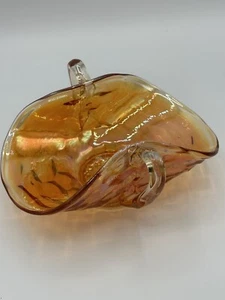Fenton Honeycomb & Clover Marigold Carnival Glass Bonbon Dish - Picture 1 of 12