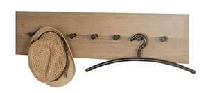 Haku Garderobenleiste Wandgarderobe eiche-schwarz Wandhaken Hakenleiste Garderob - Bild 1 von 4