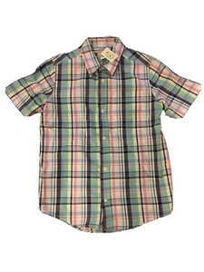 🔥 The Children’s Place XL 14 Multicolor Plaid Short Sleeve Button Up Shirt Boy - Picture 1 of 3