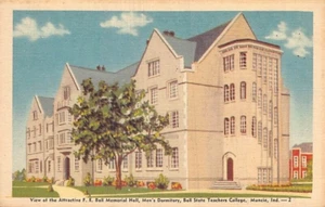 Postkarte IN: Ball Memorial Hall, Ball State Teachers College, Muncie, Indiana - Bild 1 von 2