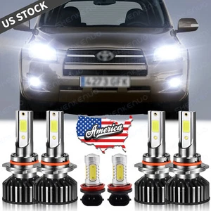 For Toyota RAV4 2006-2012 combo 6x LED Front Headlight High/Low/Fog Lights Bulbs - Picture 1 of 12