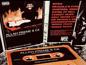 ALLAH PREME & CX Dracula's Funeral ORANGE CASSETTE TAPE Pro Dillinger Fire NEW - Picture 1 of 6