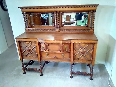 Beautiful Jacobean Twist Antique Oak Sideboard/Buffet - Image 1 of 4
