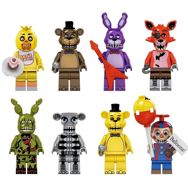 Custom Lego FNAF Five Nights at Freddie's Video Game Hero 8 X Mini figures Toy