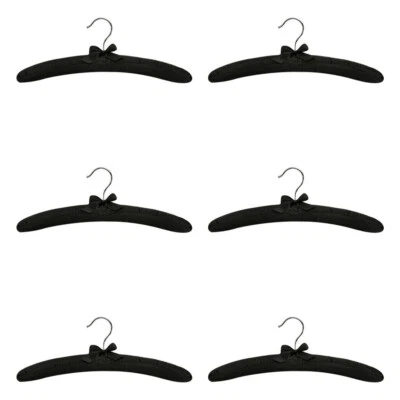 Pack 6 Perchas Acolchadas Satinadas Vestido Lencería Nupcial NEGRO, BLANCO, ROSA, MARFIL Foto 1 de 2