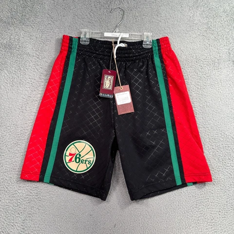 Mitchell and Ness Philadelphia 76ers Basketball Shorts 1996 Swimgman Size Medium Cover