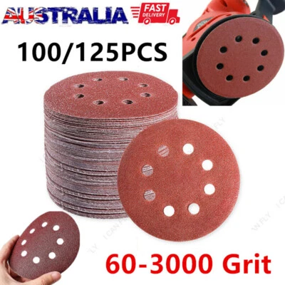 Sanding Discs 125mm 5" 8-Hole 60-3000 Grit Orbital Sander Pads Sandpaper - image 1 of 4