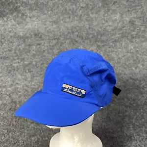 Eddie Bauer Hat 5 Panel Cap Run Hike Fish Spell Out Logo Strap Back Distressed - Picture 1 of 12