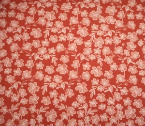 Autumn Fabric By The Yard White Floral on Dusty Orange/Rust Fall Premium Cotton - Bild 1 von 2