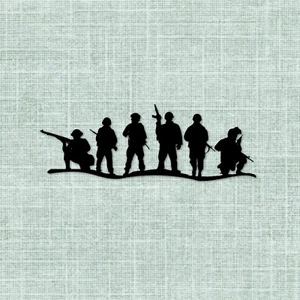 Estampilla de goma Troop Line sin montar - siluetas de soldado #29 - Imagen 1 de 3