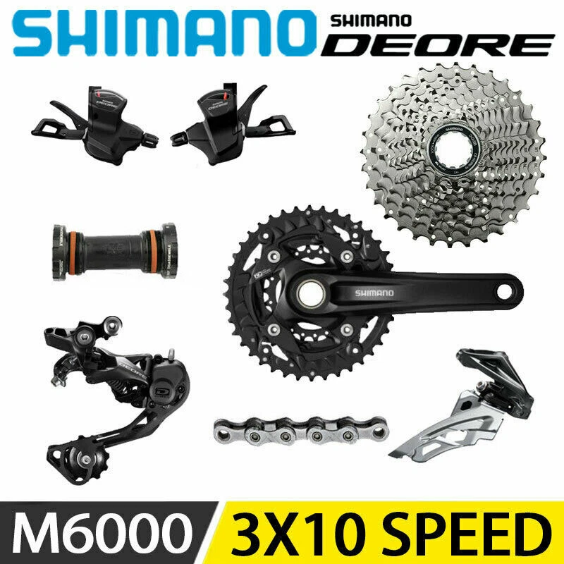 Shimano Deore M6000 3x10 Speed MTB Groupset MT500 Crankset HG54 Chain Cassette - Image 1 of 4