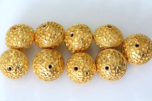23g Gold Plated 925 Silver Spacer Beads 13x11mm for Jewelry Making Gift #G332 - Picture 1 of 3