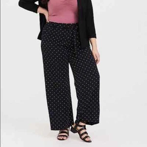 TORRID Women's Pink White Polka Dot Palazzo Pants High Rise Black Size 10 NWT - Picture 1 of 9