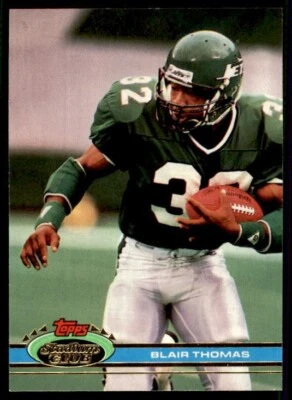 1991 TOPPS STADIUM CLUB FOOTBALL CARD NEW YORK JETS #342 BLAIR THOMAS - Image 1 of 2