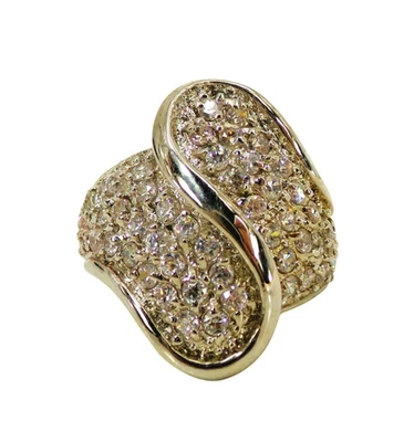 Large clear cubic zirconia stone statement ring in swirl design  Size 8 NEW - Image 1 of 4