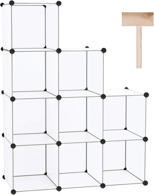 C&AHOME Cube Storage, 9-Cube Plastic Closet Cabinet 9 Cube, Transparent White  - Image 1 of 4