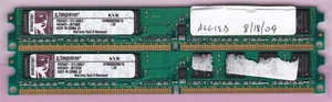 KIT RAM ESCRITORIO 2GB 2x1GB KINGSTON KVR800D2N6/1G DDR2-800 PC2-6400 BAJO PERFIL - Imagen 1 de 2