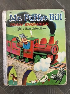 Mr. Puffer-Bill Train Engineer Little Golden Book c1965 3rd Printing - Picture 1 of 13