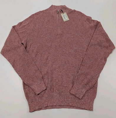 Peter Millar Crown Quarter Zip Merino Wool Sweater Sz L Red (Lyche) - Image 1 of 4