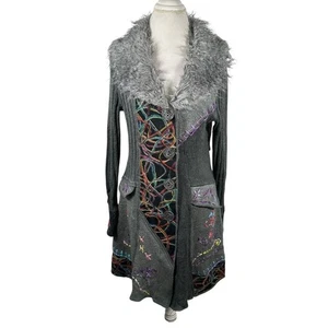Izabel London Art to Wear Strickjacke Staubtuch bestickt Cottagecore launisch Größe 12 - Bild 1 von 16