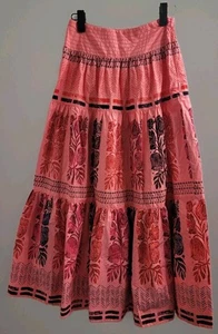 NWT Anthropologie Blooming Print Auberte Poplin Tiered Midi Skirt Sz 0 Floral   - Picture 1 of 11