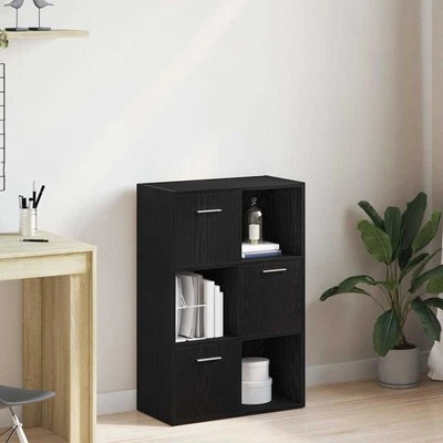 Book Cabinet/Room Divider Black Oak 60.5x30x90cm Engineered Wood vidaXL - Image 1 of 4