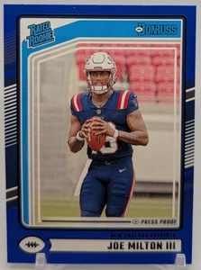 2024 Panini Donruss Joe Milton III #319 Rated Rookie Blue Press Proof Rookie RC - Picture 1 of 3