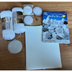 Christmas Snow Village Book Kooler Design 3088 with plastic canvas and thread - Picture 1 of 8