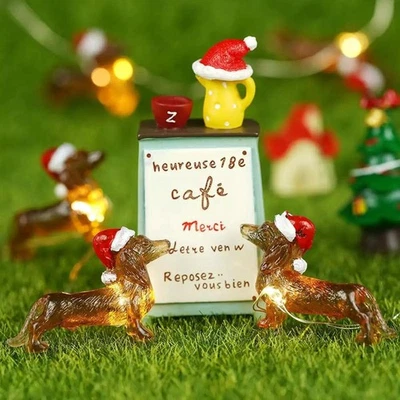 1/2/3/4M Mini Dachshund Shaped LED Lights Sausage Dog Gifts Christmas Tree Decor - Image 1 of 4