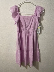 Cat & Jack Girl's Purple Cotton Dress Size 8 - Picture 1 of 5