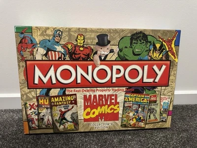 Monopoly Marvel Comics Collector's Edition Hasbro 2014 Complete Rare As New - Image 1 of 4