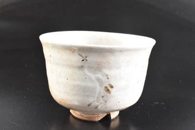 U9951: Antiguo Seto-ware japonés grúa de pie tazón de té herramienta de té verde, automático Foto 1 de 4