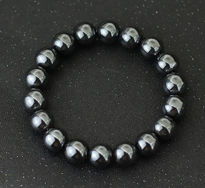 Pulsera elástica hecha a mano con cuentas de piedra de hematita terapia curativa alivio del dolor Foto 1 de 1