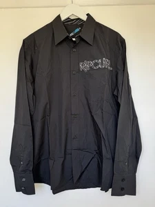 Rip Curl Vintage Shirt Size Large 46” Chest Black Graphic Logo Cotton Blend - Picture 1 of 11