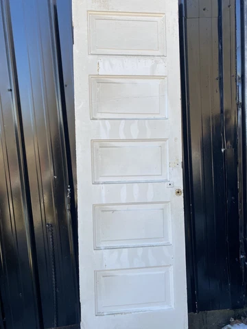 21” X 71 1/2Antique Vintage Old Exterior Interior SOLID Wood Door 5 Panels Cover