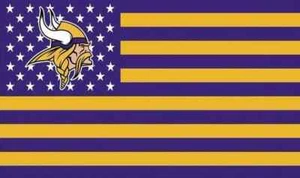 Minnesota Vikings Americana style Logo Flag 3x5- W/ brass Grommets Football NFL - Picture 1 of 1