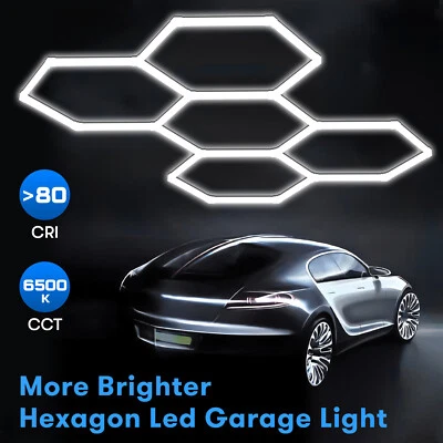 LTPAG Hexagonal Led Garage Lights Honeycomb Detailing Showroom Office Hex 17900Lumens