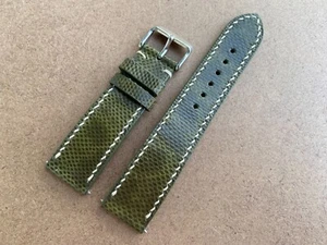 Moss Green Snake Leather Watch Strap Band, Size 16mm 18mm 20mm 22mm 24mm 26mm - Picture 1 of 11