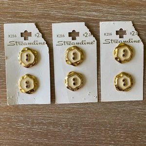 Streamline Vintage Gold Modern 2-hole Buttons ⅞" (22mm) | 3 sets - Picture 1 of 3