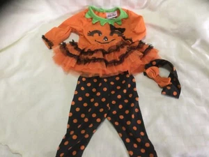 3pc Baby HALLOWEEN Tutu Outfit Pumpkin Jack O Lantern Size 3/6 month - Picture 1 of 10