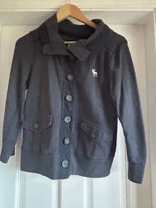 Abercrombie and Fitch Navy Button Front Sweatshirt size 10 - Picture 1 of 6