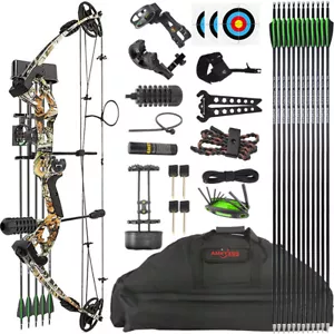 30-55lbs Compoundbogen Set Jagdbogen Bogenschießen Angeln Jagd Sportbogen RH LH - Bild 1 von 23