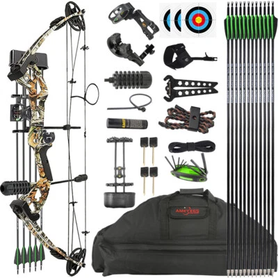 30-55lbs Compoundbogen Set Jagdbogen Bogenschießen Angeln Jagd Sportbogen RH LH - Bild 1 von 4