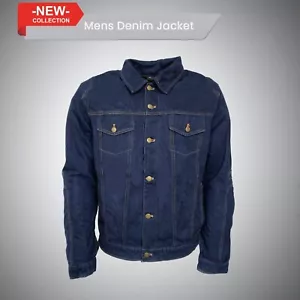 Mens New Motorcycle Denim Blue Jacket Western Stylish CE Approved Vintage Coat - Picture 1 of 7
