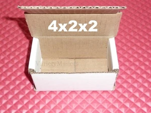 15 SMALL White Corrugated Boxes 4x2x2 Little Shipping Gift Storage Boxes - Picture 1 of 4