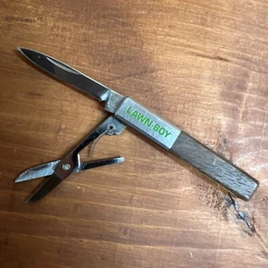 Vintage Barlow Stainless Made In Japan Lawn-Boy Folding Pocket Knife W/ Scissors - Picture 1 of 11