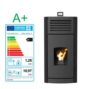 Robin Wood Enya Aqua 12 kW Pelletofen wasserführend Schwarz Pelletkamin Heizung - Bild 1 von 12