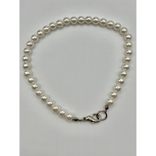 OFF WHITE Bracciale Semplice Finta Perla Perla Classica Crema Avorio Femminile Civettuola Impilabile