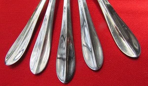 Sconosciuto lucido modello truccato set 5 pezzi posto di Cambridge Stainless China - Foto 1 di 11